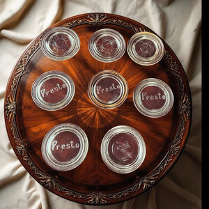 8 Vintage Atlas, Ball, Presto Glass Jar Inserts Circa 1940s/1950s